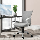 Vinsetto - Chaise d’ordinateur pivotante en lin à dossier moyen - gris clair-Fonction d’inclinaison pour faire une pause