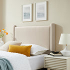 Modway Rael Performance Velvet Twin Headboard - Alabaster-Upholstered Posts