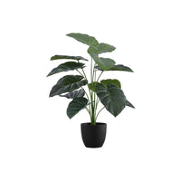 Monarch Specialties 24" Artificial Indoor Alocasia - Table - Black Pot-Add some greenery to your space with this lifelike 24" tall artificial Alocasia plant set in a 5" black pot