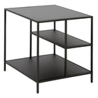 Hudson&Canal - Table d'appoint carrée Winthrop de 50 cm de large avec étagères en métal - Bronze noirci-Les étagères supérieure et inférieure peuvent supporter 20 lb chacune, l'étagère du milieu a une capacité de poids de 10 lb