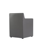Manhattan Comfort Anna Square 22.83" Modern Faux Leather Upholstered Dining Armchair - Pewter-Made to Last. Commercial Grade Product