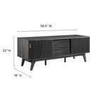 Modway Iterate 59" TV Stand - Charcoal-Particleboard Construction