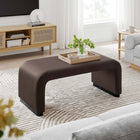 Modway Koda Performance Velvet Waterfall Ottoman - Black/Chocolate Brown-Metal Base