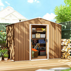 Outsunny 8' x 6' Outdoor Storage Shed - Dark Brown-Sloped roof prevents water build-up
