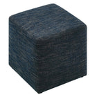 Modway - Callum Tissu carré tissé en bruyère de 17" Rembourré Ottoman - Heathered Weave Azure-Capacité de poids : 506 lbs.
