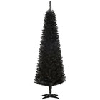 HOMCOM 6' Artificial Christmas Tree - Black-Artificial Christmas tree has a slim pencil style 