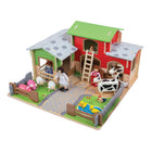 Bigjigs Toys - Animaux de la ferme en bois, lot de 10-Développe la coordination main/œil, la motricité fine et la dextérité