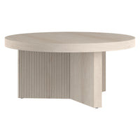 Hudson&Canal Holm 32"W Round Coffee Table - Alder White-A contemporary Scandinavian design for your living room, den, and more