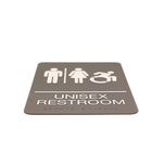 Headline Sign - Panneau ADA unisexe pour toilettes avec accès dynamique en mouvement - ​​15,2 x 22,9 cm - Gris/blanc-Nouvelle icône de fauteuil roulant « En mouvement » qui met l’accent sur la personne étant mobile et non stationnaire.