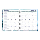 Blueline 2027 16-Month Monthly Planner with Twin-Wire Binding - 9-1/4" x 7-1/4" - Cherry Blossoms - Bilingual-One month per spread, one block per day