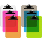 Davis Group - Presse-papiers en plastique avec pince à ressort lettre - couleurs fluo translucides assorties - Paquet de 6-Les planchettes sont fabriquées en plastique moulé par injection résistant et durable et présentent des bords lisses