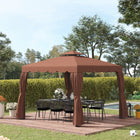 Outsunny 10' L x 10' W Gazebo Replacement Canopy Top - Coffee-2-tier rooftop is more beautiful and helps with airflow and windy weather conditions