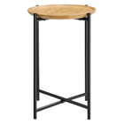 Modway Xilo Round Wood and Metal Side Table - Oak-6