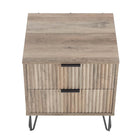 Manhattan Comfort - Dumbo table de chevet moderne à 2 tiroirs et commode à 3 tiroirs - gris rustique - ensemble de 2-10