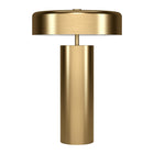 Hudson&Canal - Lampe de table Nash de 61 cm de haut avec abat-jour en métal, - Laiton/laiton-Design moderne du milieu du siècle pour votre salon, votre espace de travail ou votre table de chevet