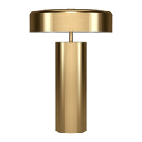 Hudson&Canal - Lampe de table Nash de 61 cm de haut avec abat-jour en métal, - Laiton/laiton-Design moderne du milieu du siècle pour votre salon, votre espace de travail ou votre table de chevet