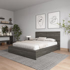 Nexera - Tête de Lit Queen James En Chêne Gris-Options de finition en chêne : Fabriqué à partir de bois d'ingénierie dans une finition chêne brun clair ou chêne blond naturel, ajoutant une touche de beauté naturelle à votre espace avec sa variation de couleur de grain unique
