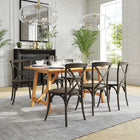 Flash Furniture - Chaise empilable Early American en bois à dossier en croix de la série HERCULES-S'empile jusqu'à 8 chaises de hauteur