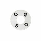 Eddie's Round Size Divider - French G - White Sizer with Black Print - 100 Pack-White plastic with black text