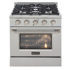 Kucht 30" KDF Series Pro Style Propane Gas Dual Fuel Range - Stainless Steel-Extra-large convection oven with 4.2 cu. ft. capacity, featuring a 5-rack configuration and oversized oven window for enhanced visibility and flexible cooking