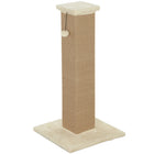 PawHut - Griffoir pour chat 32 po pour intérieur avec balle à taquiner en sisal, beige-Griffoir en sisal pour satisfaire la nature de vos chats et protéger vos meubles 