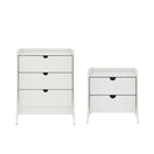 Manhattan Comfort Coney Mid-Century Modern Dresser and Nightstand Set - White-Mid-Century Modern 2- Piece Dresser and Nightstand Set for Bedroom Use.