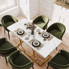 HOMCOM 59" Dining Table for Kitchen and Dinner - White-Adjustable foot pads keep the table steady on uneven floors