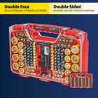 Battery Daddy 180-Battery Organizer and Storager Case with Tester - Red-Built-in carrying handle lets you take it anywhere
