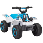 Qaba Kids 6V Battery Powered Ride-on ATV with Headlights - White-6V ATV moves forward and backward to boost motor skills 