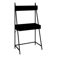 Monarch Specialties 7330 32" Computer Desk - Black/Black Metal-Contemporary style workstation in an elegant black laminate finish