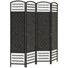 HOMCOM - Séparateur de pièce autoportant à 4 panneaux ondulés en fibre pour bureau à domicile - noir-Ce séparateur de pièce est idéal pour créer un espace personnel ou diviser de grandes pièces 
