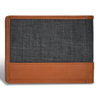 Champs Denim Leather Top Wing Wallet - Tan/Black-2 slot pockets