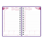 Brownline 2026 DuraFlex Daily Planner with Textured 2-Piece Poly Cover - 8" x 5" - Assorted Colours - English-Each page has 3 blocks for reminder, notes and calls