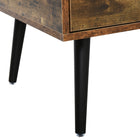 HOMCOM Coffee Table with Storage and Drawer - Rustic Brown-Material: Particleboard, Rubber wood