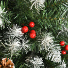 HOMCOM 6' Snow-Flocked Pencil Christmas Tree with Pine Cones and Berries - Green-Flame retardant branches provide peace of mind 