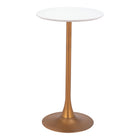 Zuo Auray Bar Table - White/Gold-Table Colour: Gold/White