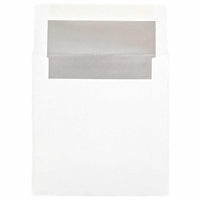 JAM Paper 6" x 6" Square Foil Lined Invitation Envelopes - White with Silver Foil - 25 Pack -Colour: White with Silver Foil Lined, Foil gives envelope natural looking shine