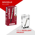 uni-ball - Stylos à bille roulante Deluxe rétractables - 0,7 mm - noir - paquet de 12-Les stylos à bille à séchage rapide produisent des traits nets et précis pour une écriture délicate, ce qui vous permet d’écrire sans effort, sans taches ni bavures