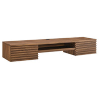Modway Render 60" Wall Mount Wood Office Desk - Walnut-Mid-Century Office Desk