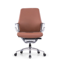 Nexten Pro Standard Height Back Office Chair - Brown-Premium genuine leather office Chair