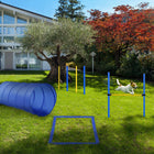 PawHut - Kit de démarrage d’agilité pour chien, ensemble d’entraînement et d’exercice extérieur pour animaux, tunnel, 4 piquets de slalom, saut en hauteur-Hauteur de saut en hauteur réglable 