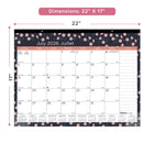 Blueline 18 Months Monthly Academic Desk Pad - July 2026 to December 2027 - 22" L x 17" W - Blossom Design - Bilingual-One month per sheet, one block per day