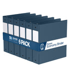 Davis Group Premium Economy Binder - Round Ring - 2" - Navy Blue - 6 Pack-3 Ring Binder