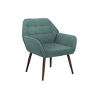 Monarch Specialties - Chaise d'Appoint Contemporain Rembourré 31"H, Pieds en Métal Couleur Noyer - Tissu Turquoise-Ce fauteuil d'appoint contemporain est doté d'un rembourrage en mousse confortable et d'un tissu doux au toucher, créant ainsi une assise douillette et accueillante qui rehausse votre espace avec un look épuré et contemporain qui s'adapte à tous les styles tendance.
