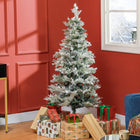 HOMCOM 5' Snow-Flocked Pencil Artificial Christmas Tree - Green-Natural appearance with some branches made to look like real branches 