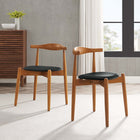 Modway Stalwart Dining Side Chairs - Dark Walnut/Black - 2 Pack-Assembly required