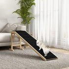 PawHut 74" L Pet Ramp with Non-slip Carpet - Natural-Made of quality pine wood for robust use 