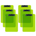 Davis Group Transparent Clipboards - Letter Size - 9" W x 12" H - Neon Green - 6 Pack-Clipboards are made of tough, durable injection molded plastic and feature smooth edges