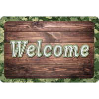 Ashley Productions The Original Fun Mat Welcome Mat - 15.5" x 23.5" - Camo Wood Welcome-Measurement & Design: The Camo Wood Welcome Mat measures 15.5" x 23.5".