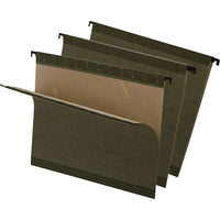 Pendaflex SureHook Reinforced Standard Green Hanging File Folders - Letter Size - 20 Pack-Superior durability - poly-laminate strips reinforce top edges and bottom fold